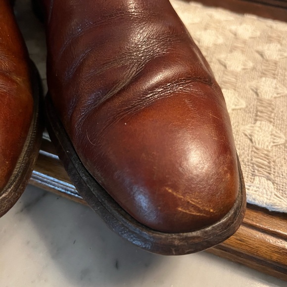 FLORSHEIM Classic Midtown Plain Toe Side Zipper Leather Ankle Boots Brown Sz‎ 10 - Picture 2 of 10